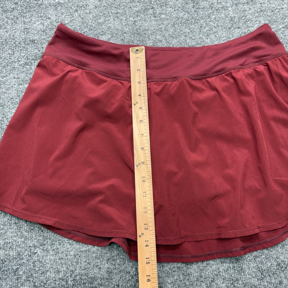 Zella Womens XL Burgundy Spice Active Skort Built-in Shorts Zipper Pocket NEW - Picture 2 of 8